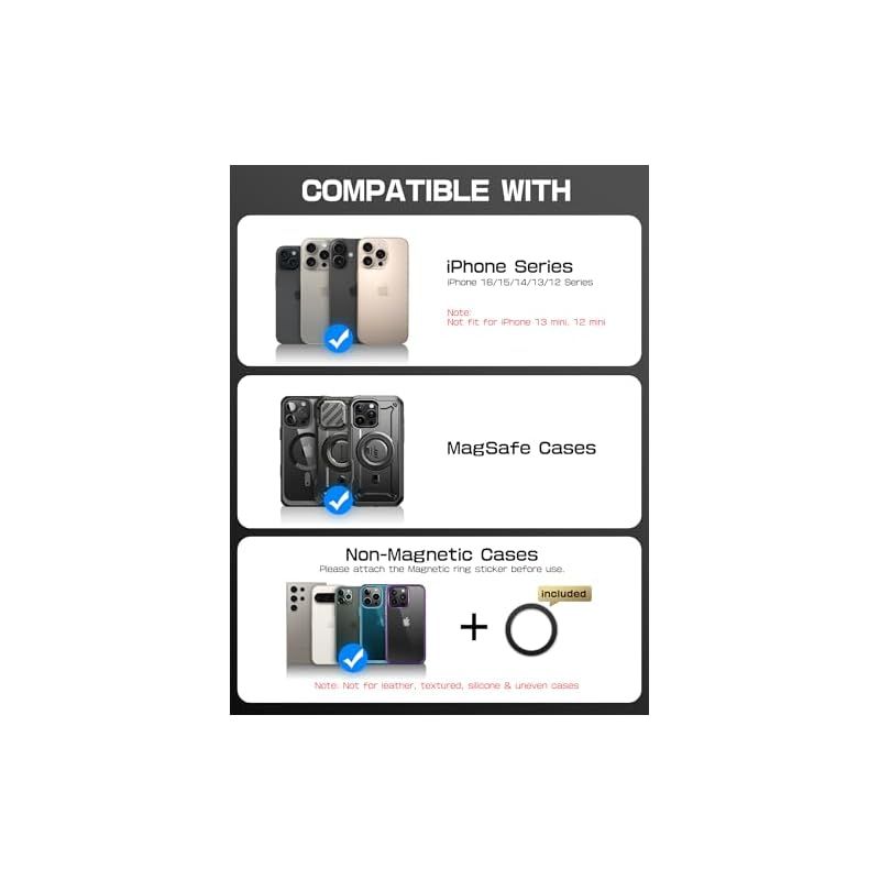 SUPCASE MagSafe カードケース 5枚カード収納 調節 なスタンド 財布 三脚式スマホスタンド マグネティックウォレット 折畳式 RFIDブロッキン 縦 横置き対応 iPhone 17 16 15 14 13 12 シリーズ対応