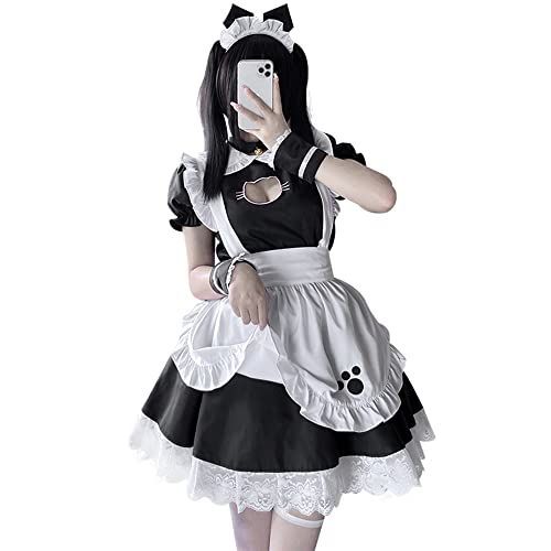 人気商品]L [RPFLQ] メイド服 猫 胸空き コスプレ ハロウィン 仮装