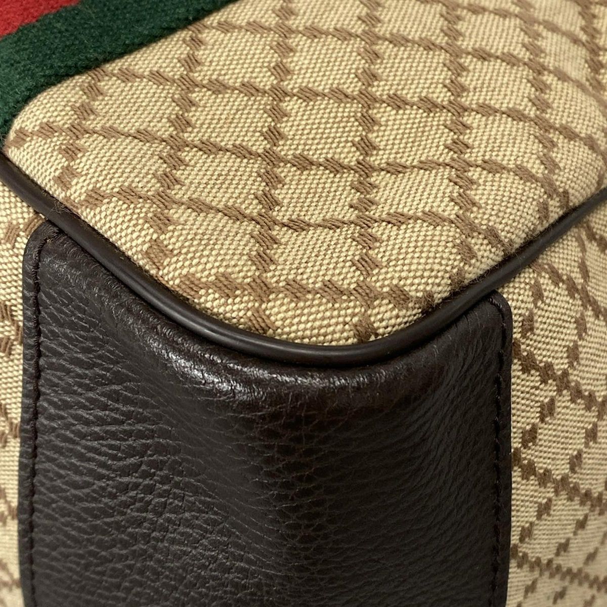 ベージュ×ダークブラウン×マルチ レザー