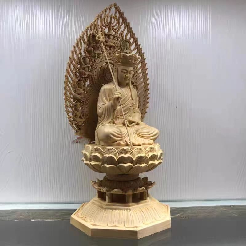 地蔵菩薩 木彫仏像 精密細工 細密彫刻 一刀彫 精密彫刻 鎮宅辟邪 地蔵菩薩