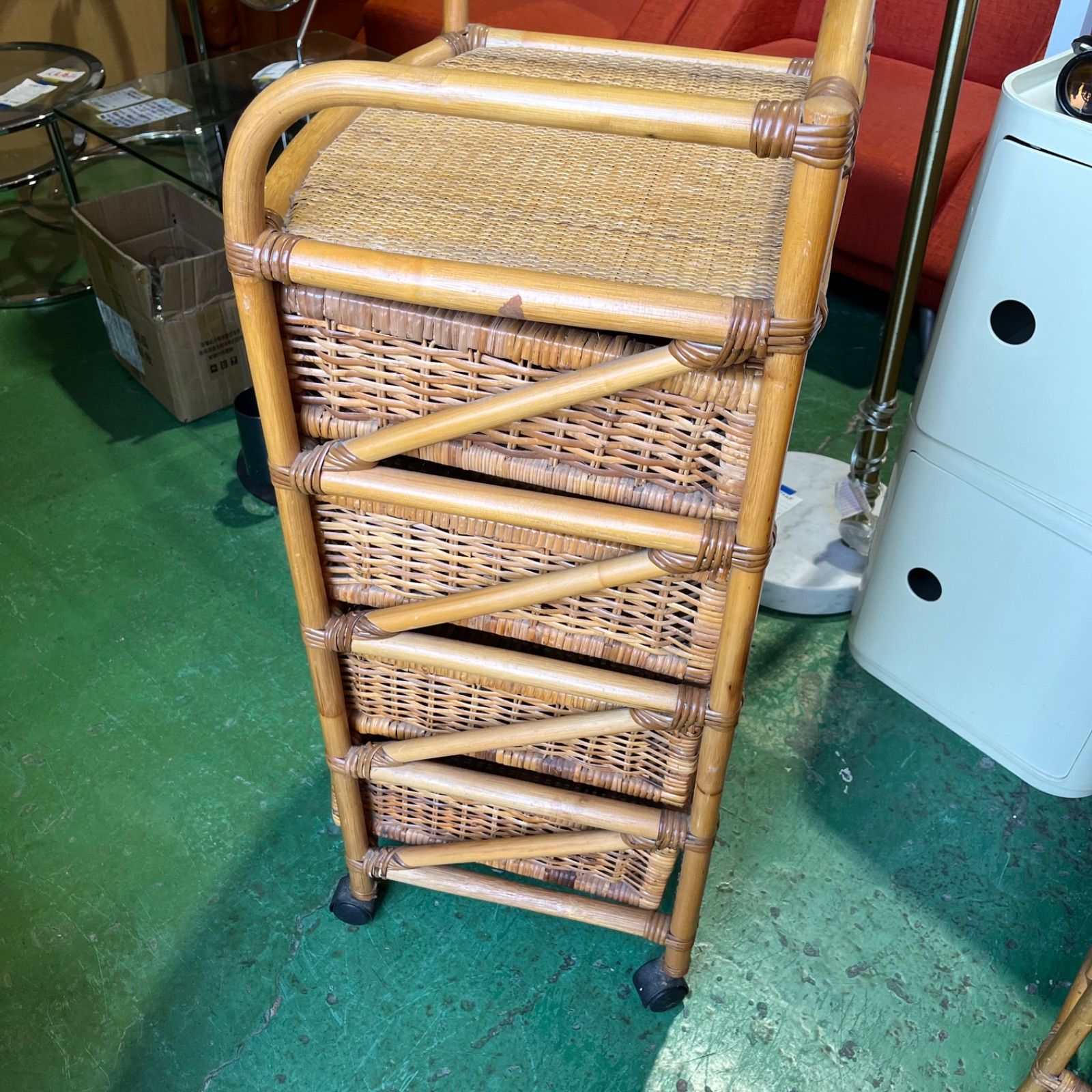 ラタン キャビネット ヴィンテージ ビンテージ 家具 オールドラタン