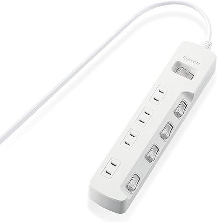エレコム 電源タップ 一括u0026個別スイッチ 省エネ スイングプラグ 4個口 2m ホワイト T-E7A-2420WH