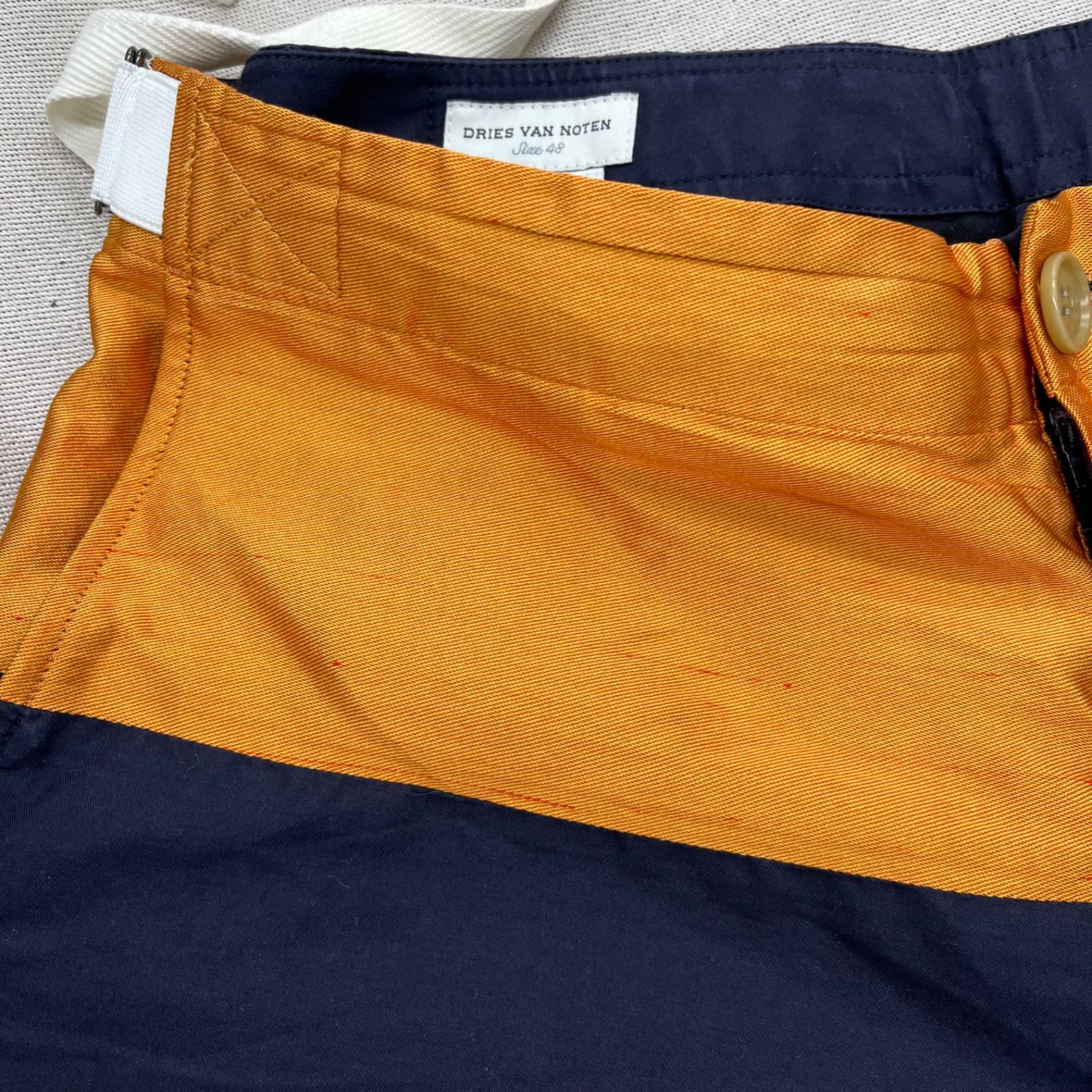 DRIES VAN NOTEN スラックス オレンジチェックパンツ　リネン 48 楽天市場】【中古】ドリスヴァンノッテン DRIES VAN NOTEN 24AW