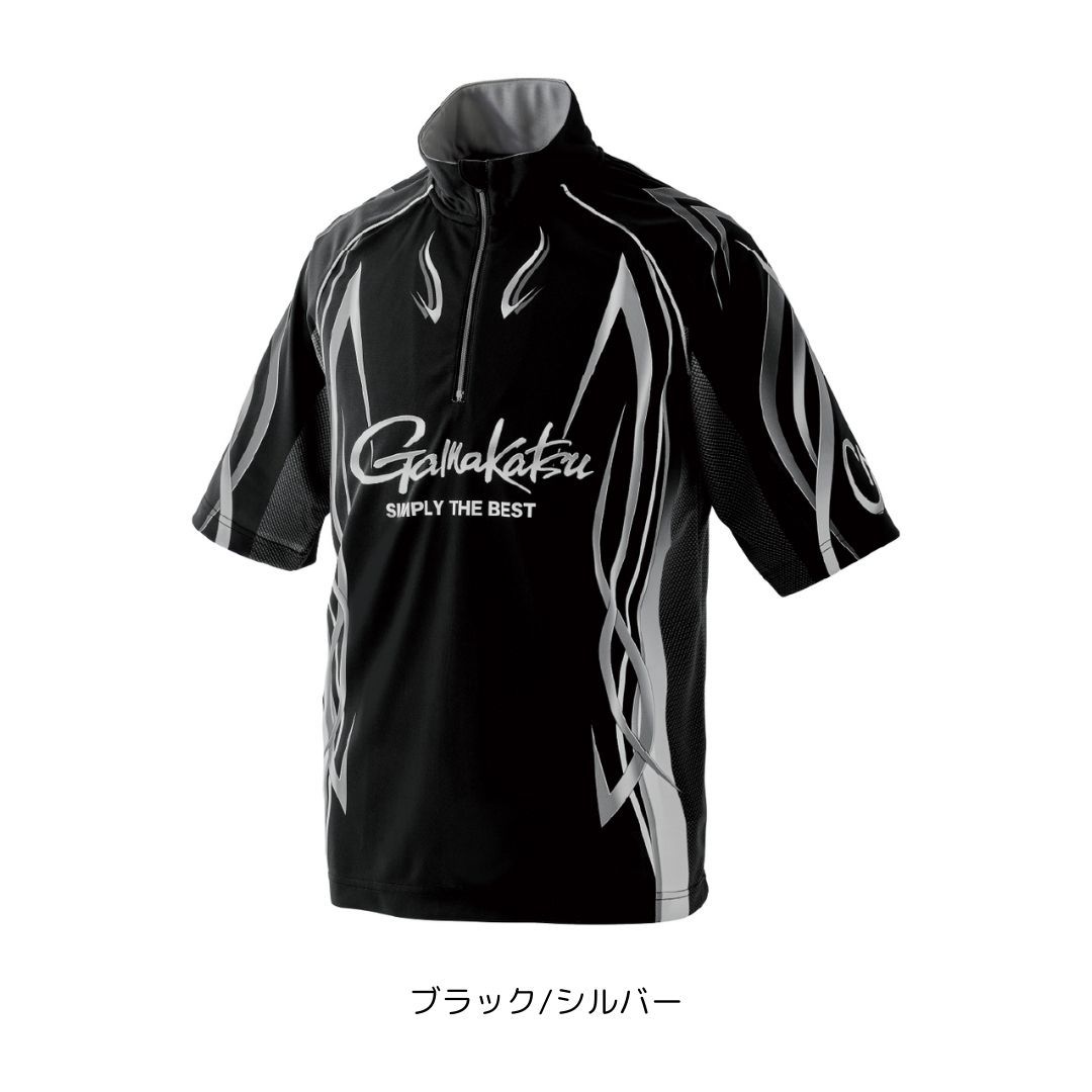 GM3735 2WAYプリントジップシャツ(半袖) #3Lサイズ #ブラック