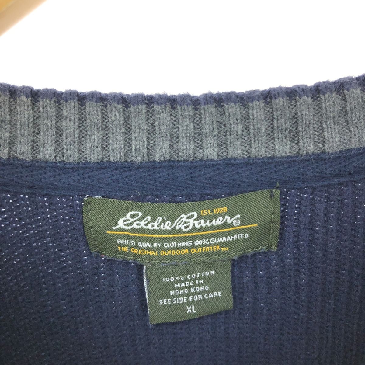 古着 エディーバウアー Eddie Bauer リブ編み コットンニットセーター 