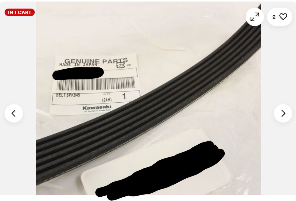 カワサキ純正ベルト6pk845 OEM部品 BRIGHTFACE_UK