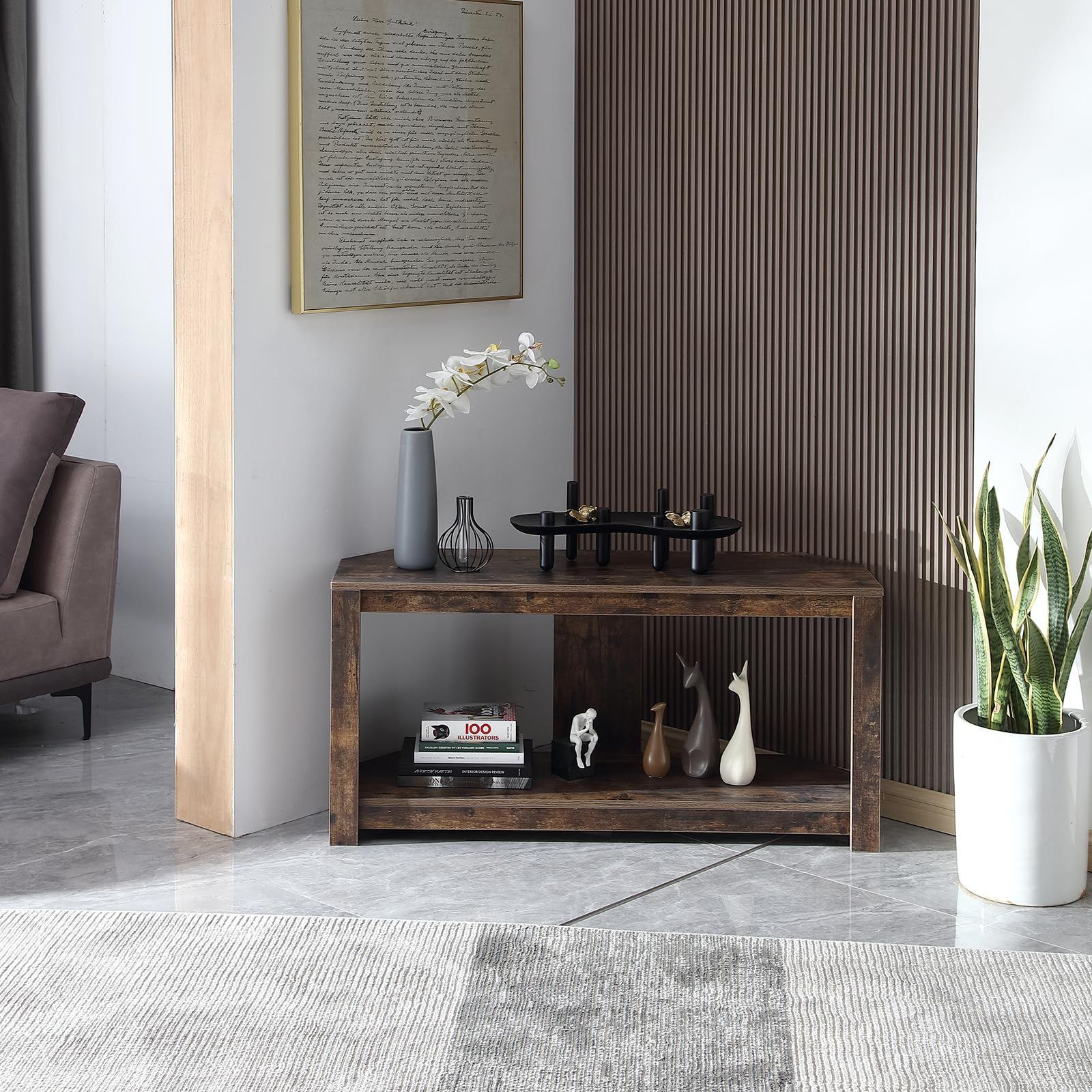 木製 コーナーリビング収納