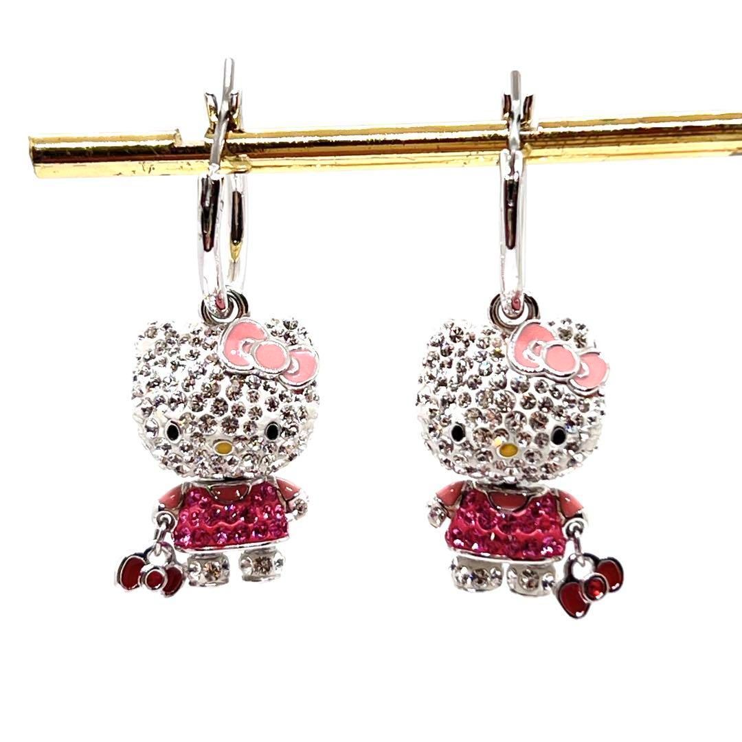 廃盤品 SWAROVSKI スワロフスキー ハローキティ ピアス ピンク キティちゃん クリスタル