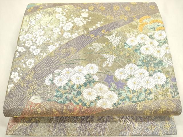 平和屋着物▽西陣 いづくら謹製 六通柄袋帯 唐織 琳派 壱阡貮百