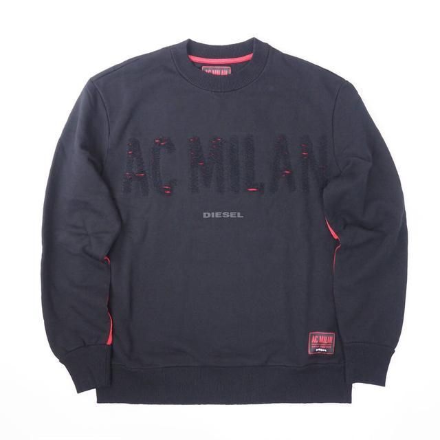 ディーゼル DIESEL×AC MILAN M スウェット トレーナー ACミラン ブラック