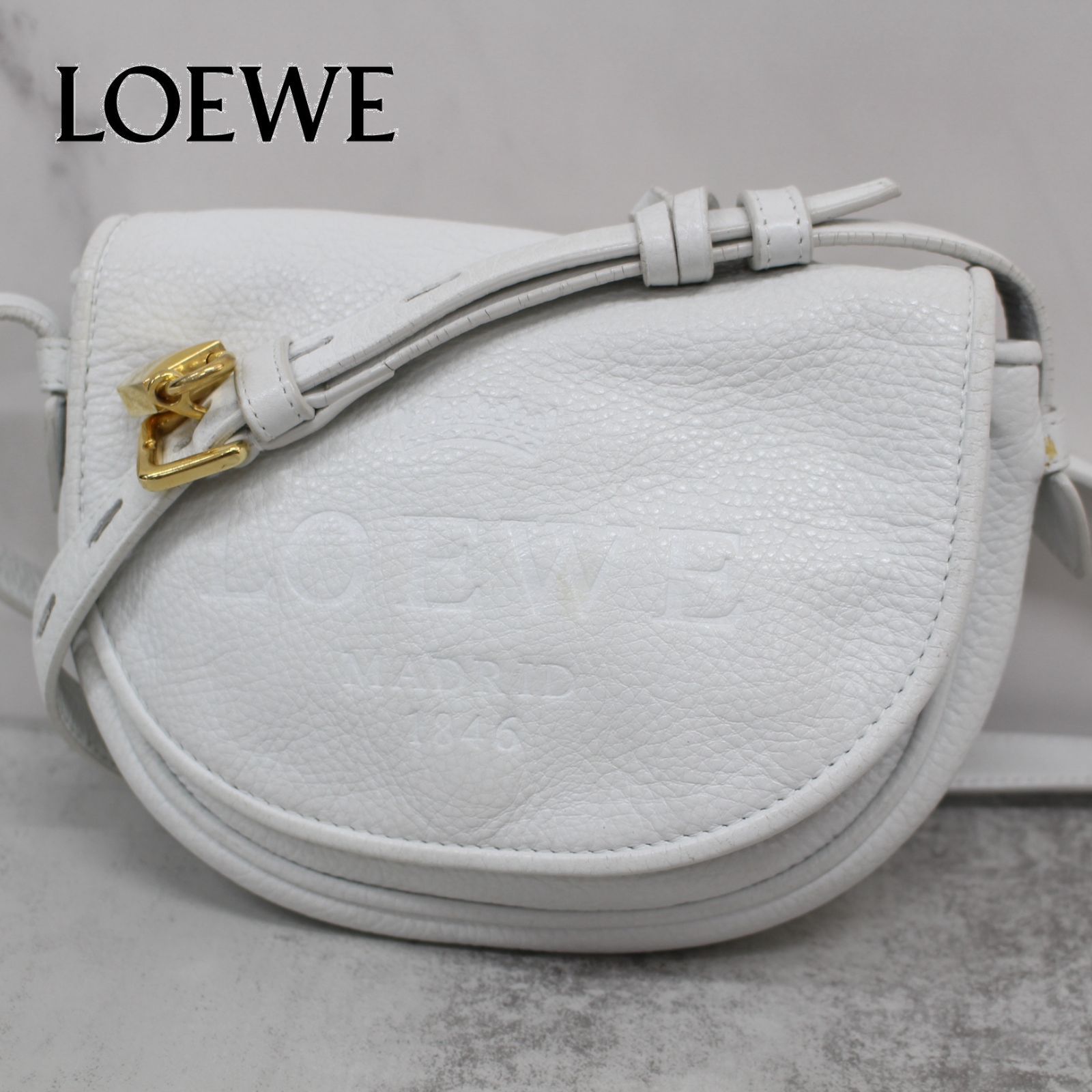 S061)LOEWE ヘリテージ サッチェル ショルダーバッグ 斜め掛け 