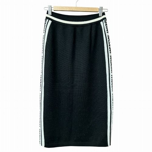 エムエスジーエム MSGM サイドライン ニット スカート 節約 黒 白  
