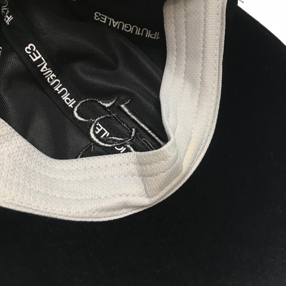 名品の ウノピゥウノウグァーレトレ キャップ 黒 ベロア素材 後ろリボン レディース 99|F ゴルフウェア 1PIU1UGUALE3 豊富な品揃え。