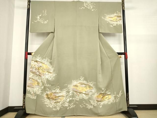 平和屋着物●訪問着　絞り　草花文　金彩　金糸　ますいわ屋扱い　正絹　逸品　未使用　AAAW9087zg 平和屋着物○訪問着 絞り 草花文 金彩 金糸 ますいわ屋扱い 正絹
