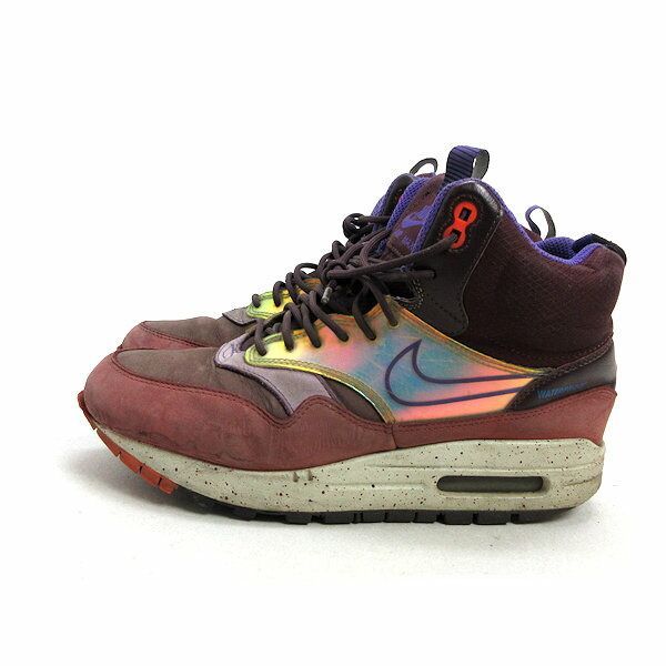 y【25cm】ナイキ/NIKEエアマックス1 AIR MAX1 MID SNKRBT WPスニーカーブーツ茶系LADIES/F58【中古】