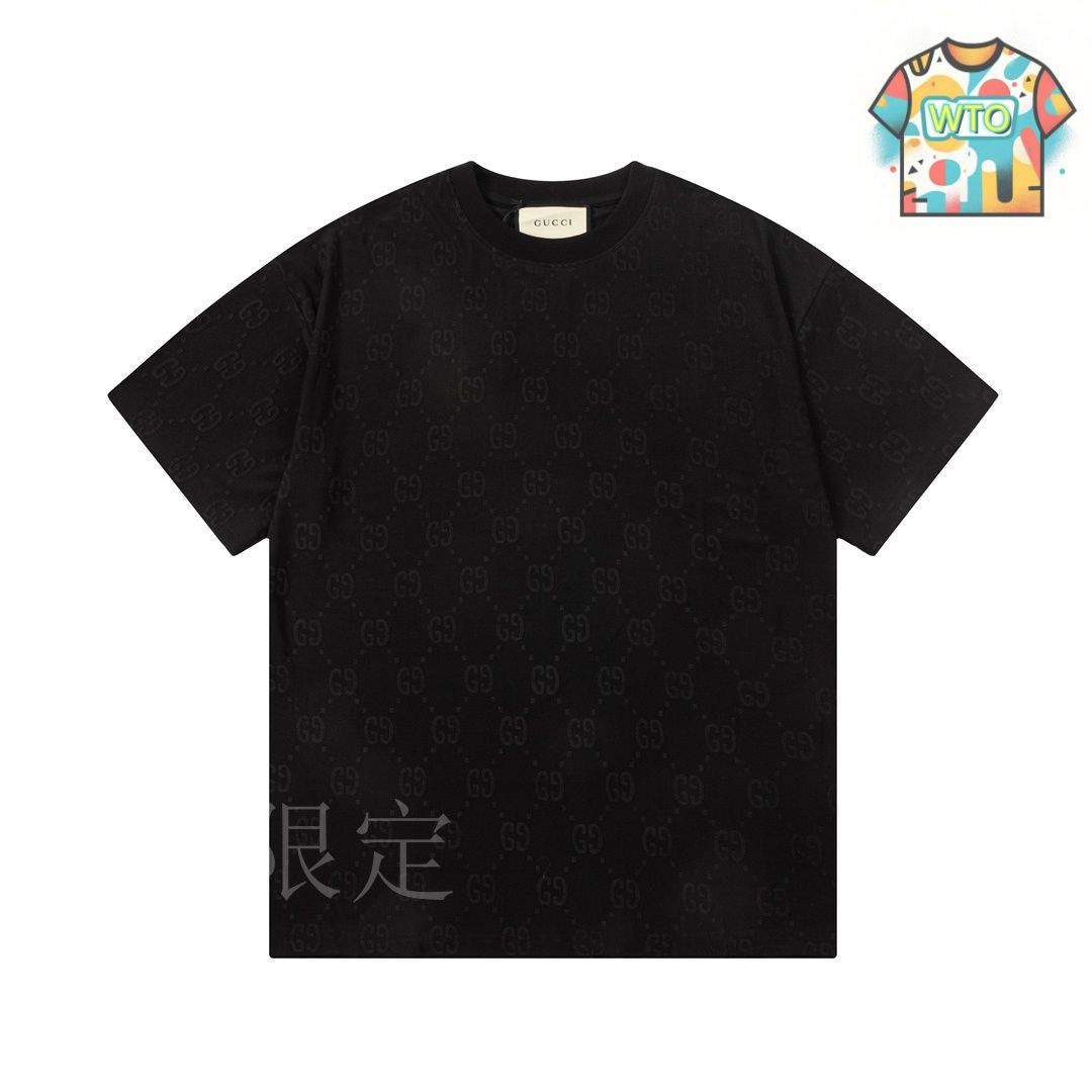 美品♡GUCCI♡Tシャツ GUCCI ロゴ オーバーサイズ コットン Tシャツブラック コットン