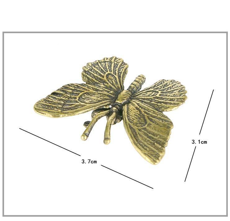 銅 細工 蝶がかわいい昆虫テーブル 書斎 装飾品 工芸品 置物