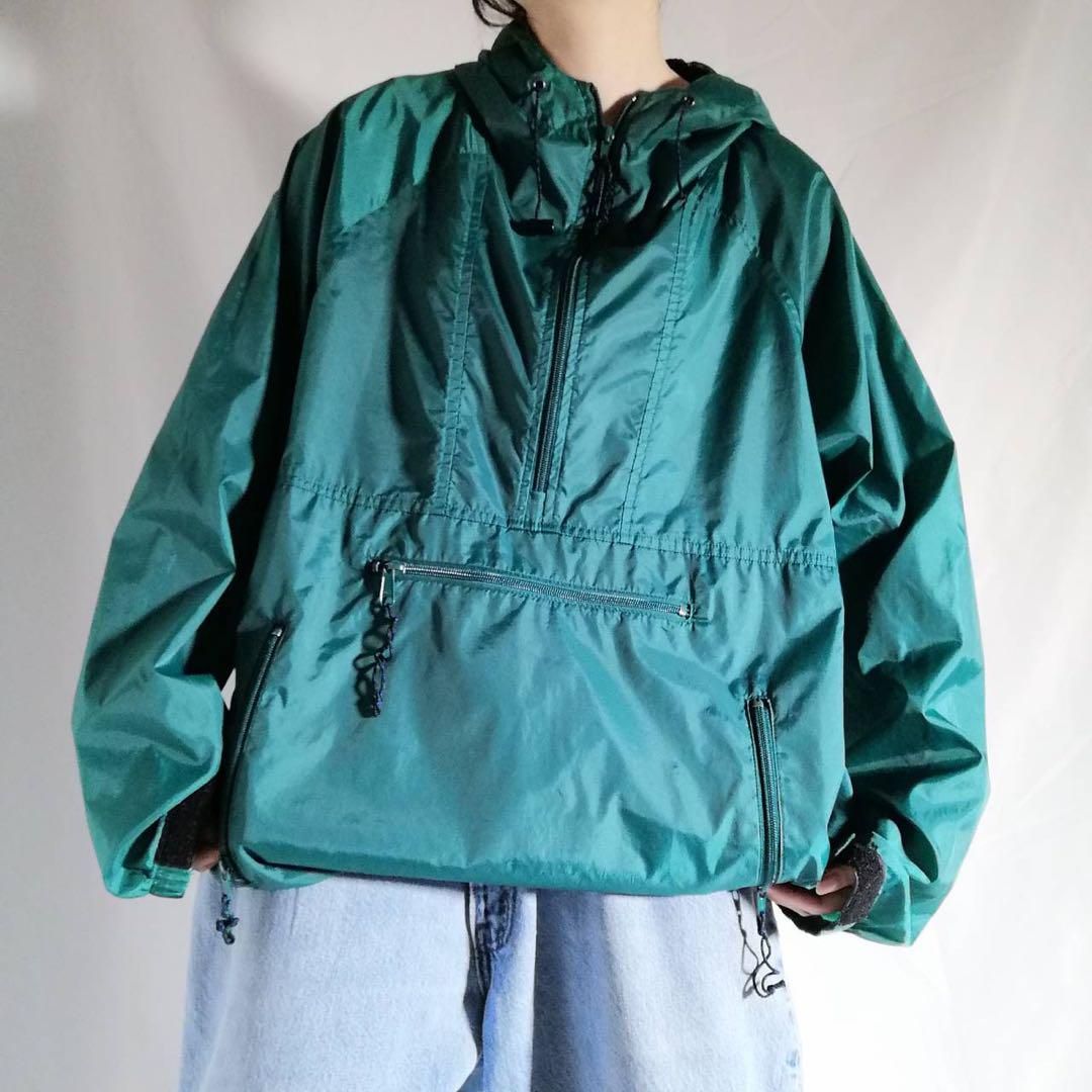 90年代 REI アールイーアイ ナイロン アノラック ジャケット 古着 L グリーン ヴィンテージ