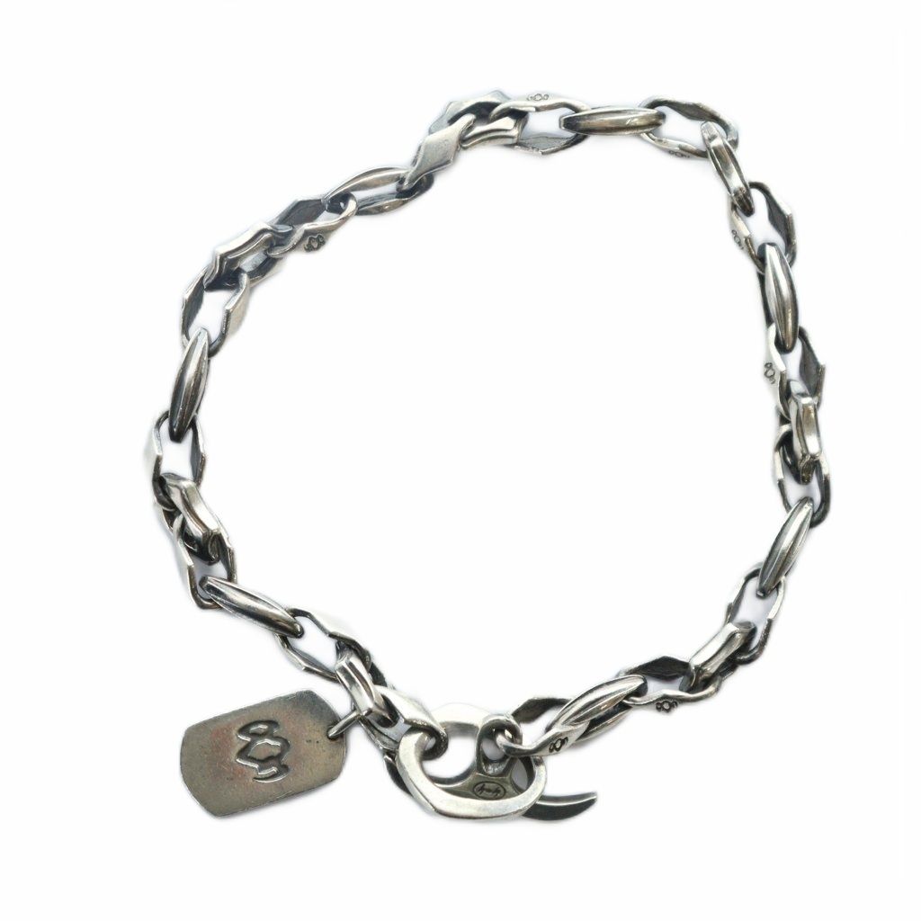 ヨウジヤマモト YOHJI YAMAMOTO SILVER 950 GOTHIC CHAIN BRACELET ブレスレット アクセサリー チェーン マンテル ロゴ 950刻印 シルバー色 GY18 |MQ