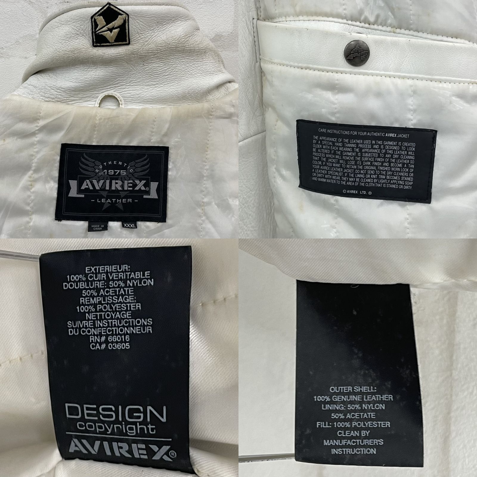 XXXL】アヴィレックス オールレザー スタジャン/AVIREX HI