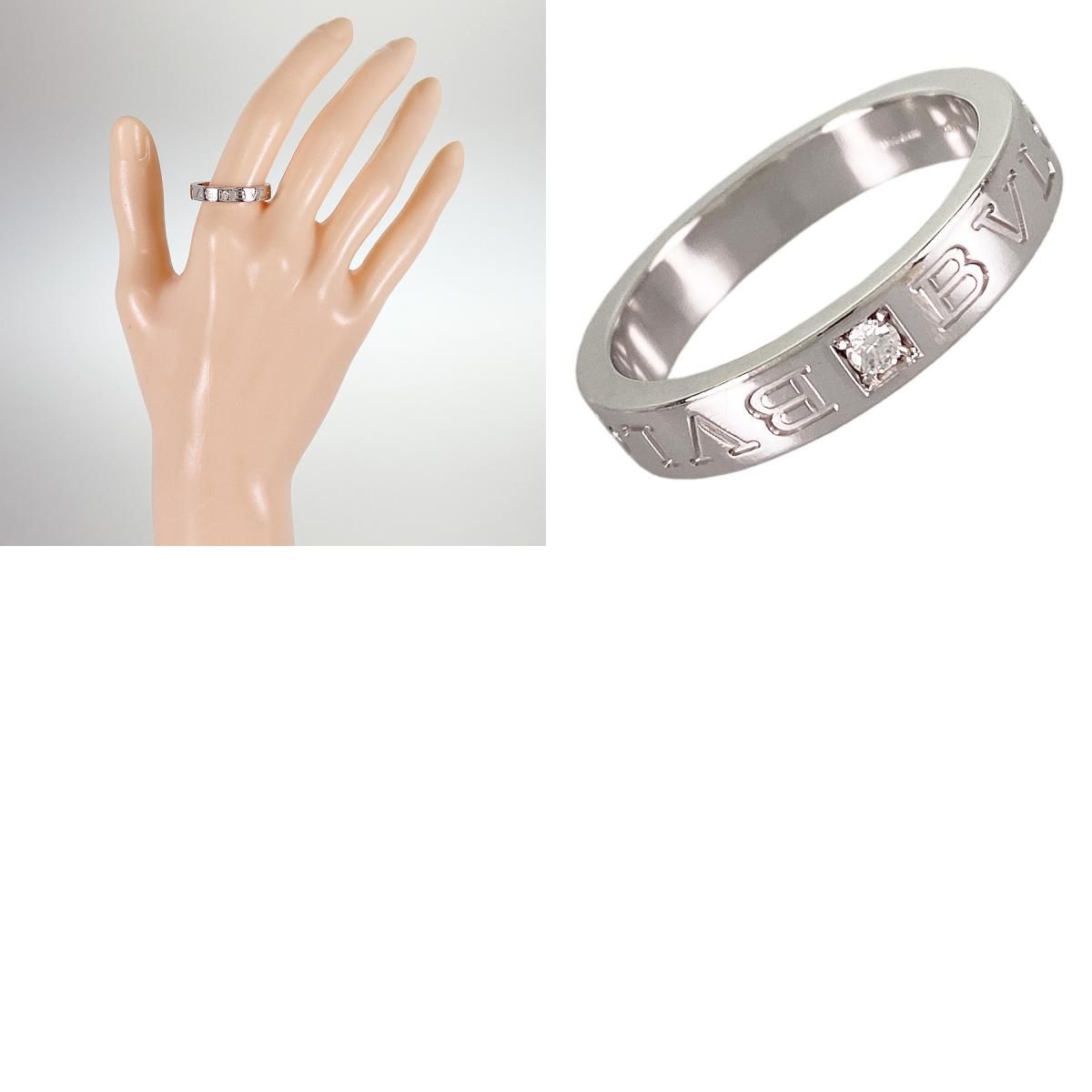 ブルガリ BVLGARI ブルガリブルガリ ダブルロゴ K18WG ダイヤモンド 18 