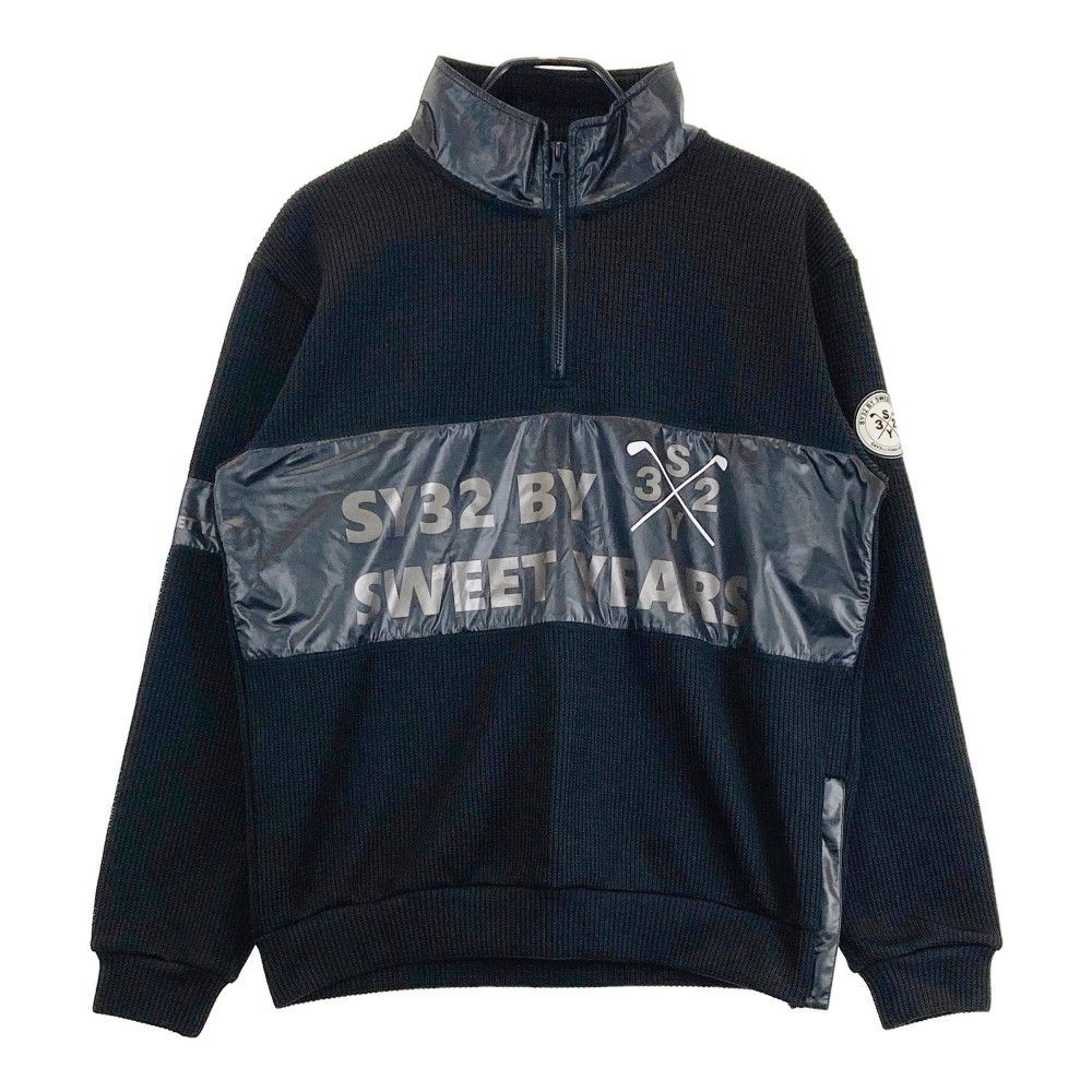 サイズ L SY32 BY SWEET YEARS GOLF エスワイサーティトゥ ハーフジップ 長袖ニットセーター ブラック系 240101427995 ゴルフウェア メンズ ストスト