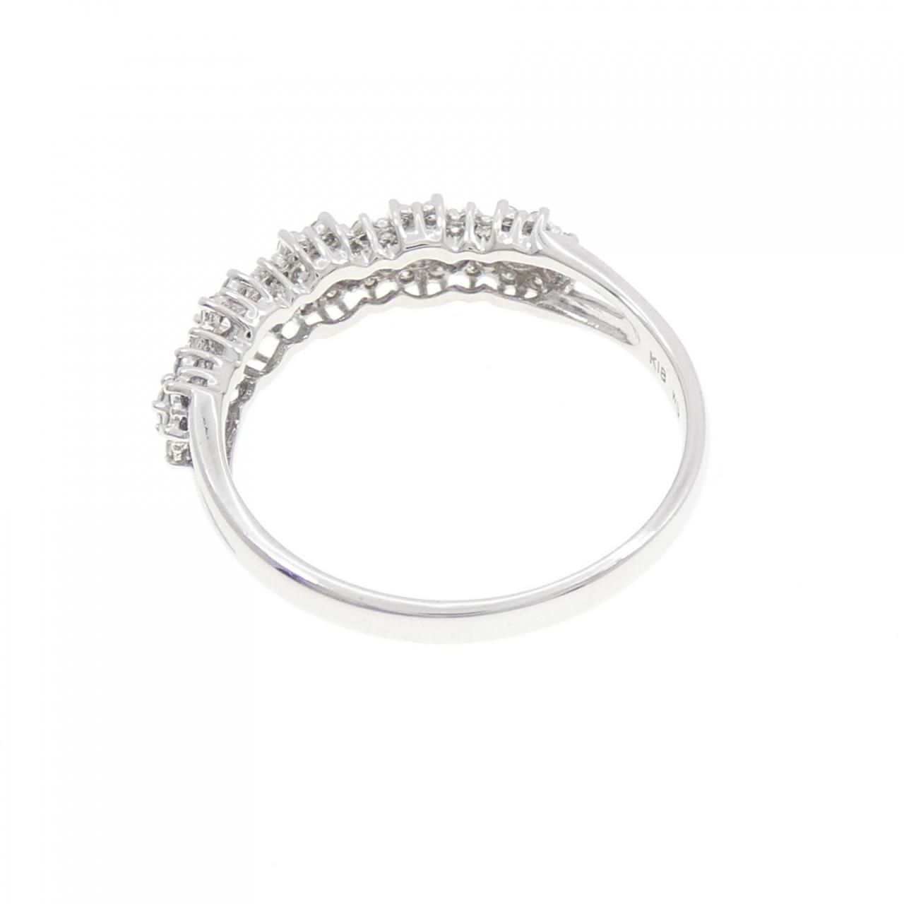 K18WG ダイヤモンド リング 0.40ct フラワー K14WG ダイヤモンド  