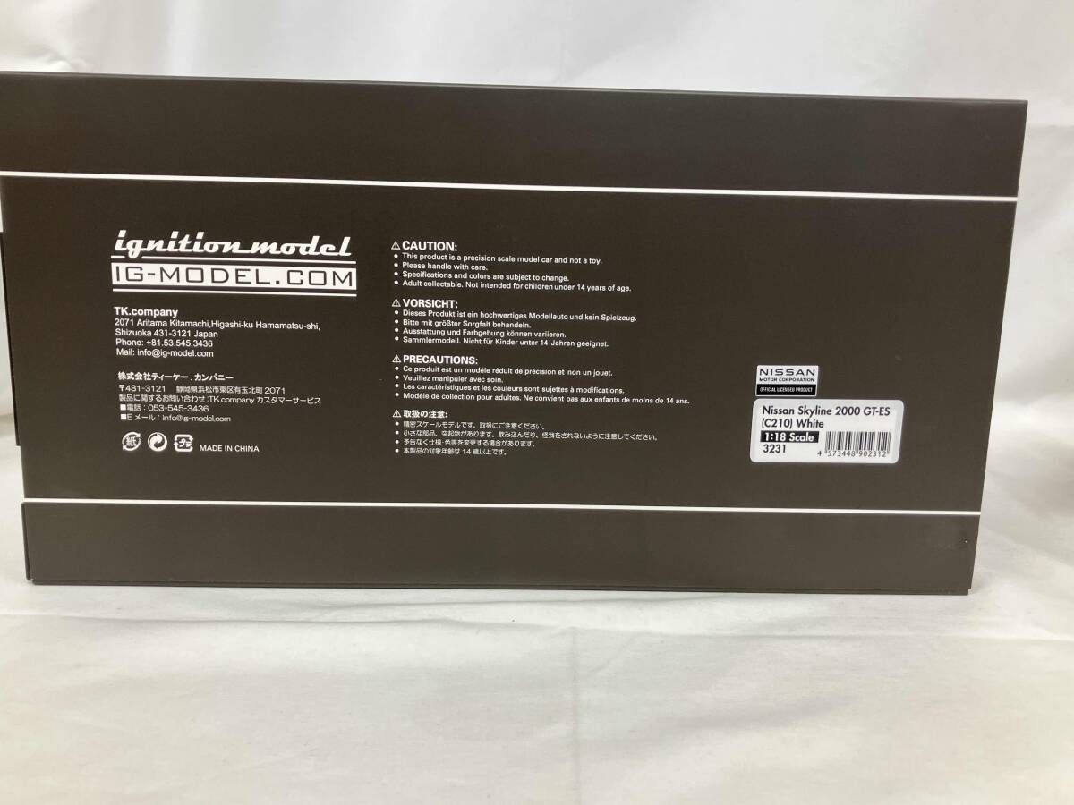 欠品 現状品 ignition model 1 18 Nissan Skyline 2000 GT-ES C210 White ｉｇｎｉｔｉｏｎ ｍｏｄｅｌ 貴重