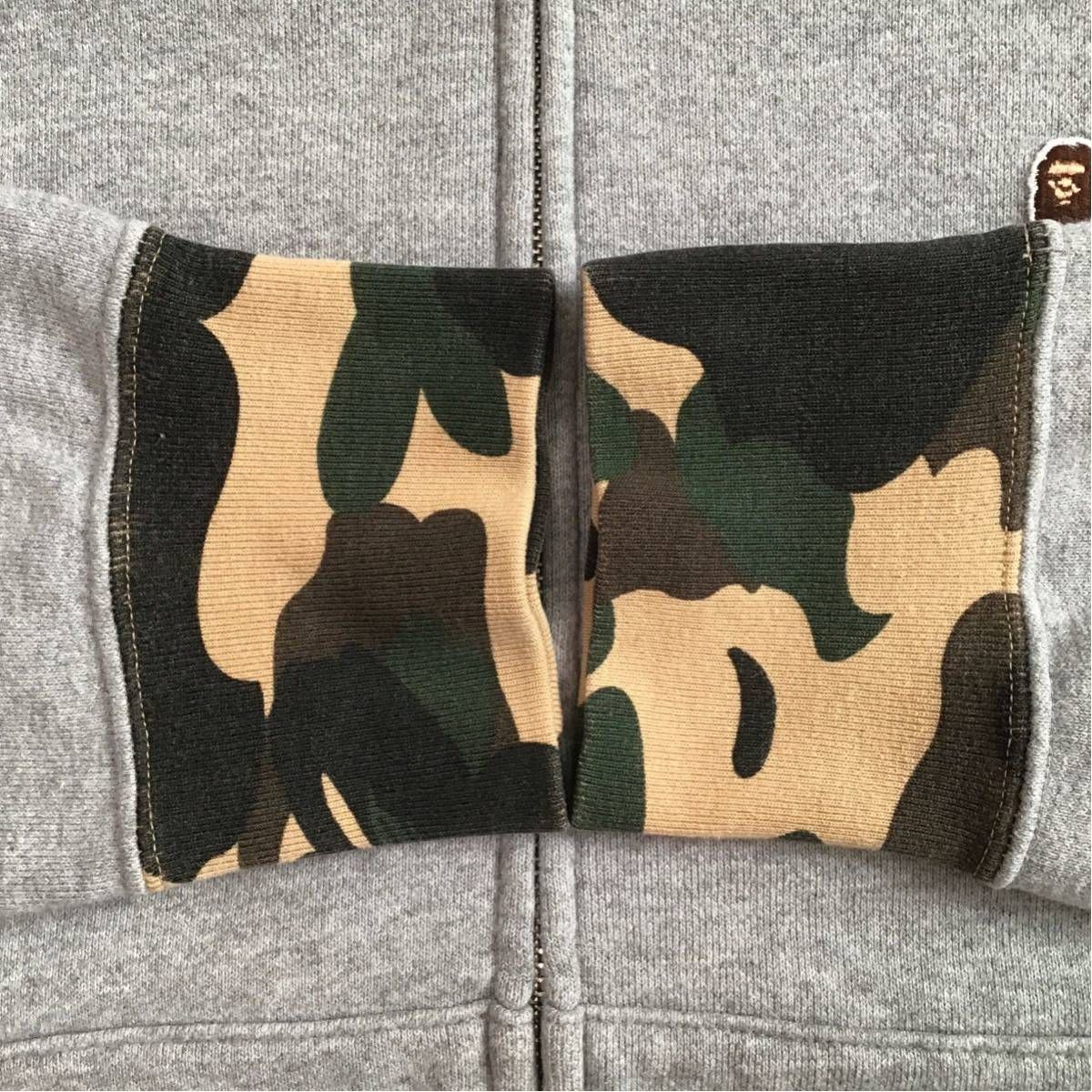 1st camo yellow × グレー フルジップ パーカー Mサイズ a bathing ape