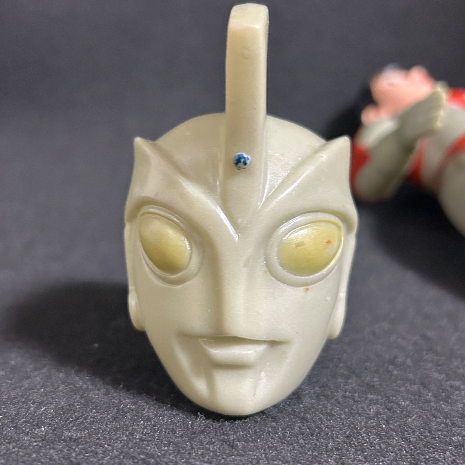 最終値下げ　希少　ウルトラマンA 面取れ　ソフビ フィギュア 昭和　レトロ ブルマァク ウルトラマンエース A ソフビ 面取れ 面替え 当時物