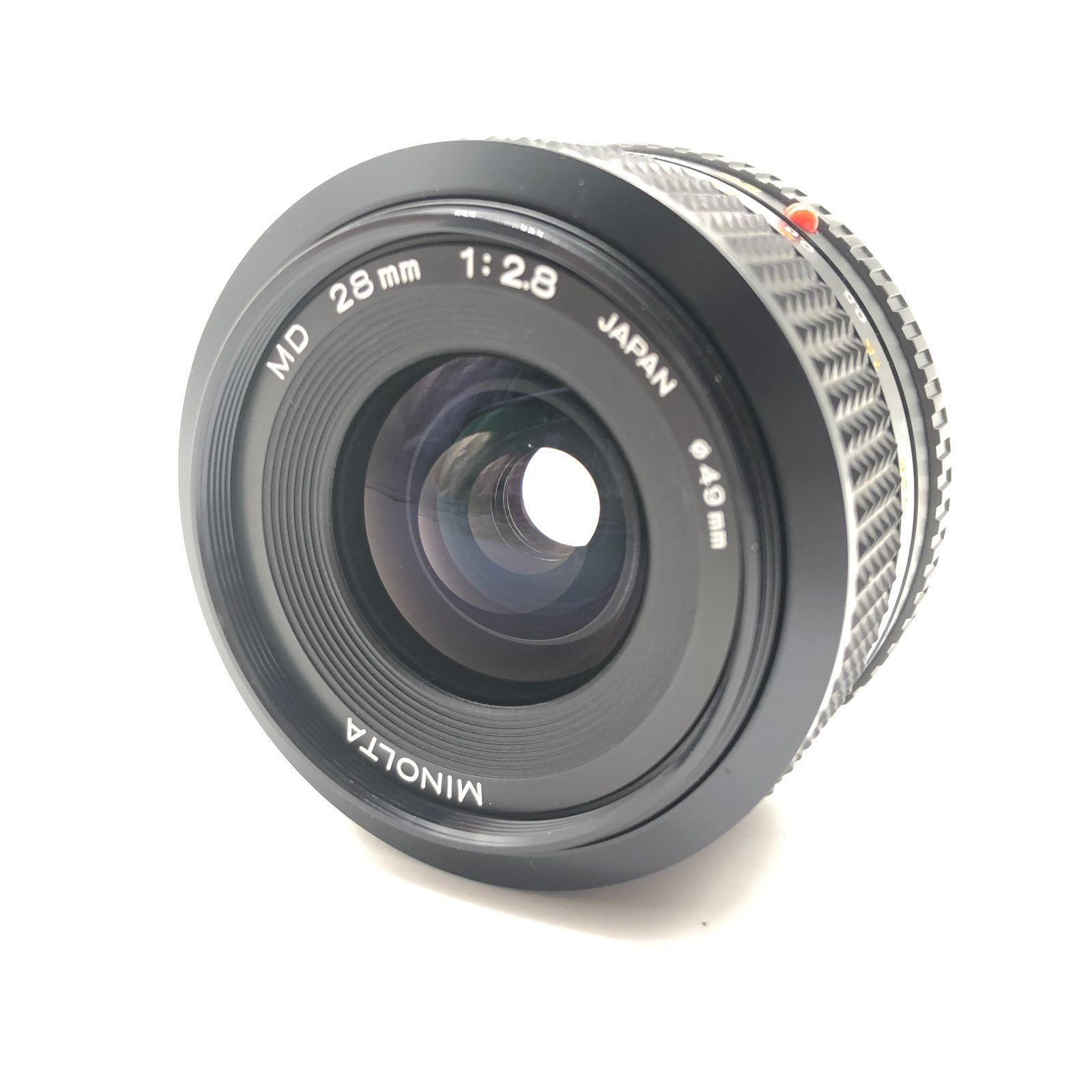 美品】 ミノルタ New MD 28mm F2.8 フードつき 広角 単焦点 美品】 ミノルタ New MD 28mm F2.8 フードつき 広角 単焦点