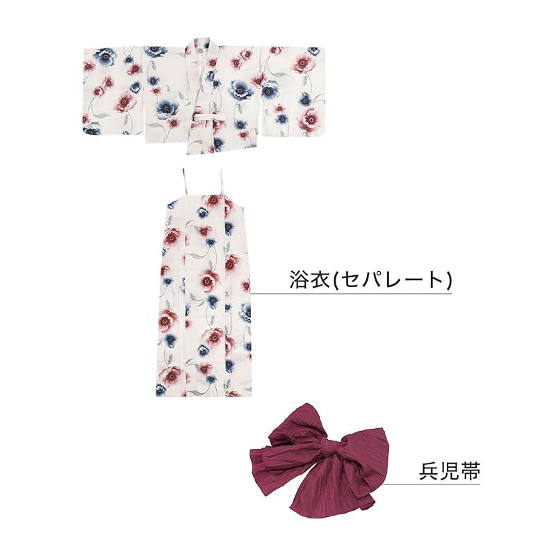 キョウエツ] 浴衣セット 変わり織 生成り ワンピース 2点セット(浴衣