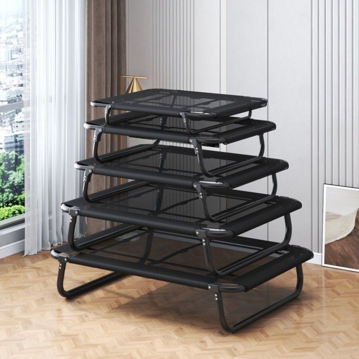 夏の通気性のある犬用コット 取り外し