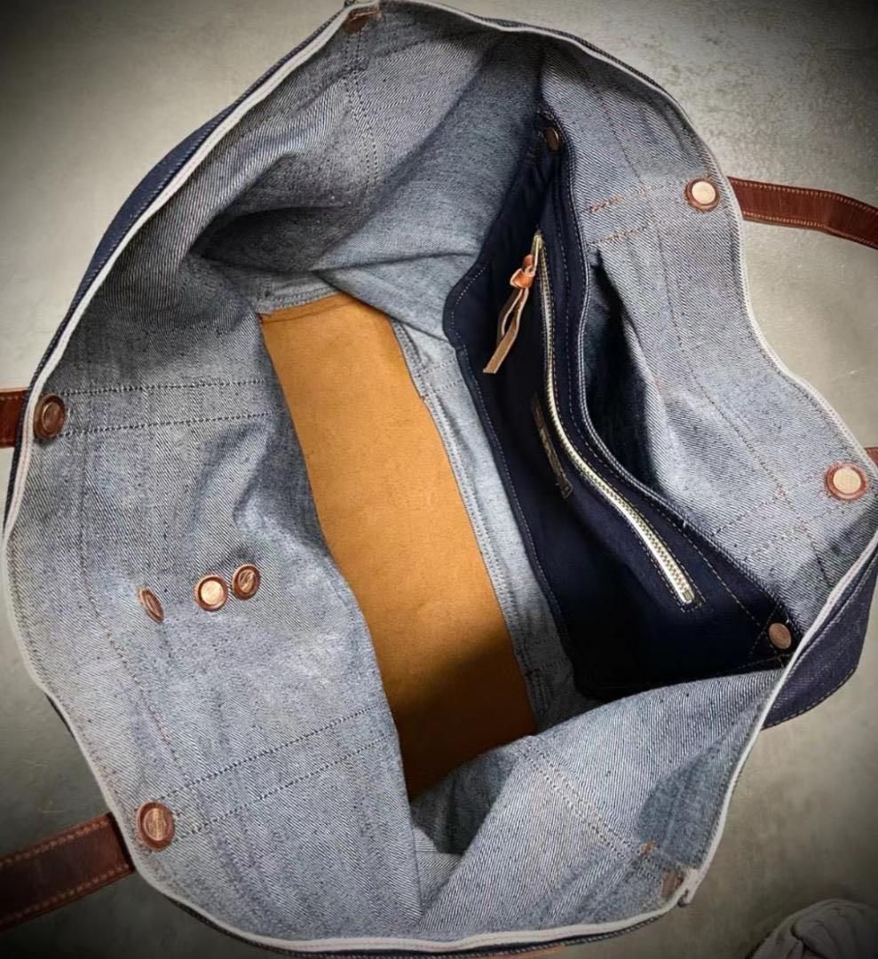 美品 RRL polo ralph lauren 肩掛け デニム トートバッグ RRL polo ralph lauren 肩掛け デニム トートバッグ - メルカリ