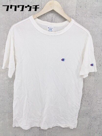 Champion チャンピオン ロゴ刺繍 半袖 Tシャツ カットソー サイズM ホワイト メンズ 【1002801389284】