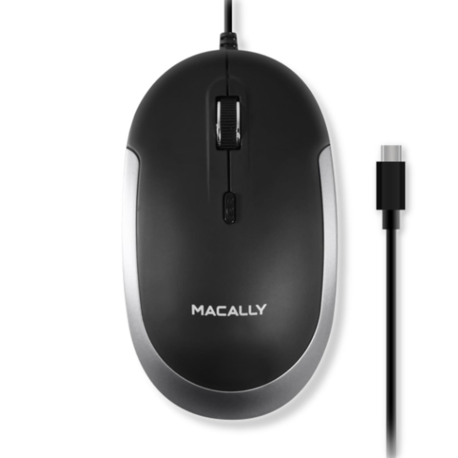 新品 MACALLY 有線USB-C マウス - スリム 静音 3ボタン スクロールホイール 4DPIモード Type Cマウス MacおよびPC用 、ノートパソコン/MacBook Pro/Air/iMac用 - 有線マウス USBC - 800/1200/
