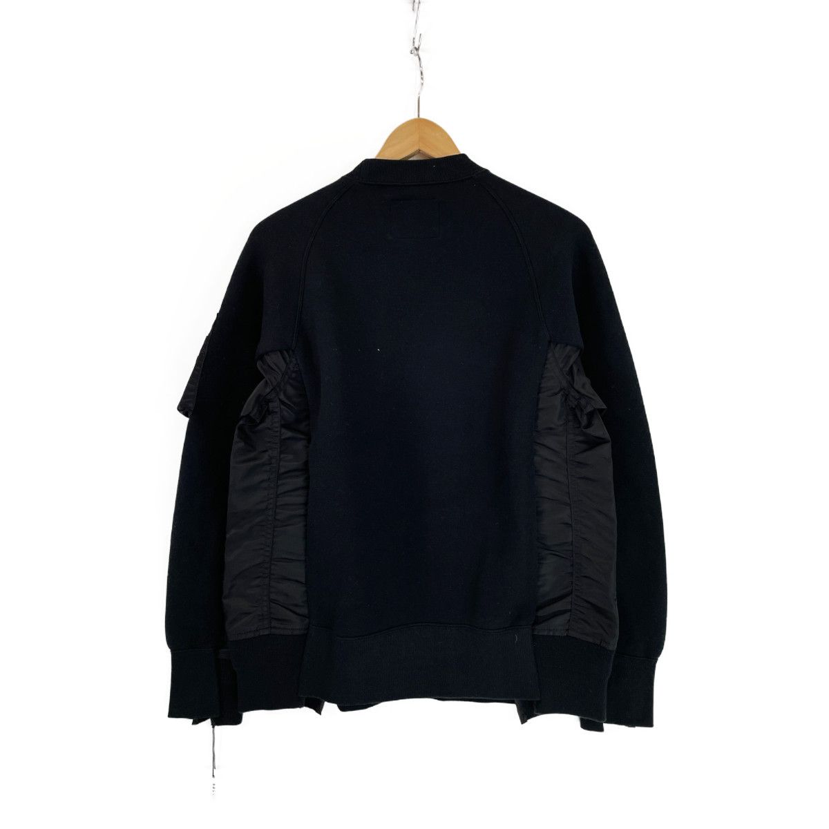 sacai サカイ 22AW ﾌﾞﾗｯｸ SCM-043 ｽﾎﾟﾝｼﾞｽｳｪｯﾄﾄﾚｰﾅｰ 1 - メルカリ