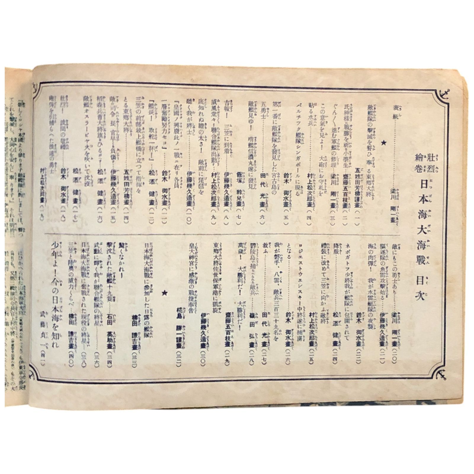 壮烈繪巻 日本海大海戦 少年倶楽部六月号付録 小笠原長生（指導