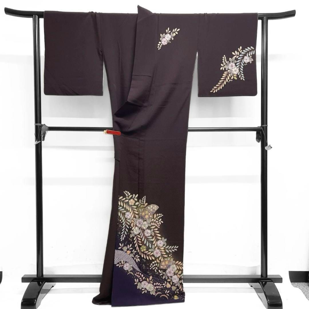 桐屋翠山工房 訪問着 辻ヶ花 扇 松皮菱 藤 紋