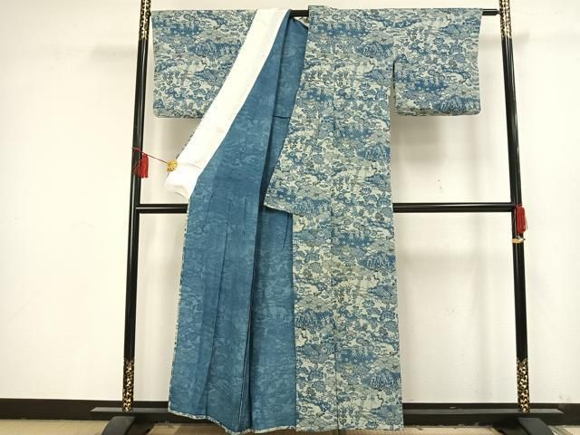 単衣 縮緬 型染め 化繊 変わり市松に素敵な花 着物T-7860 単衣 縮緬 型染め 化繊 変わり市松に素敵な花 着物T-7860 - メルカリ