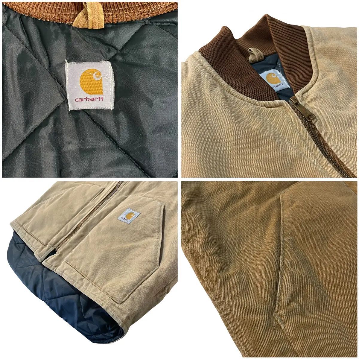 USA製 カーハート ダックベスト XLサイズ ブラウン キルティング