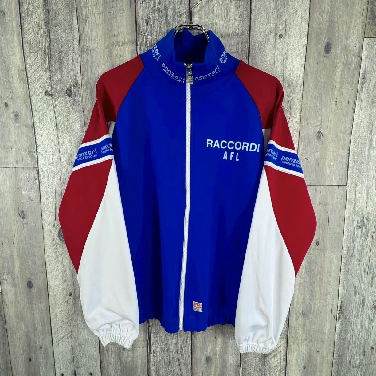OLD panzari 90s ユーロ ヴィンテージ ITALY製 ハイネック スタンドネック ジャージ トラックジャケット メンズ Ⅲ サイズ