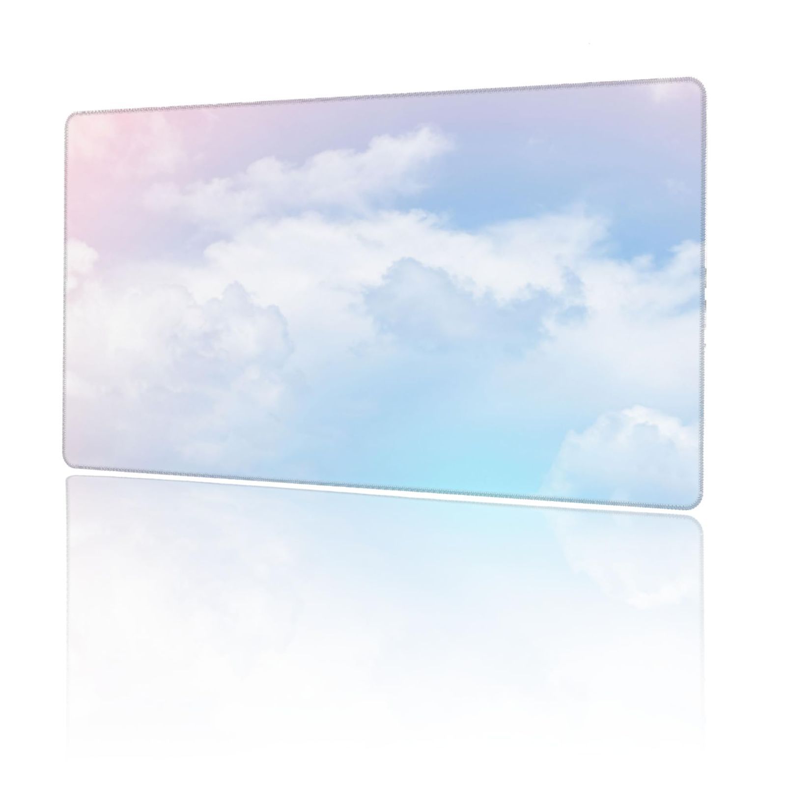 【在庫処分】空 雲 水彩 マウスマット デスクマット 特大 ピンク おおきい キーボードパッド ゴム底 青 エレコム 光学式 マウス対応 ゲーミング 滑り止め 耐久性 良い 大型 おしゃれ かわい