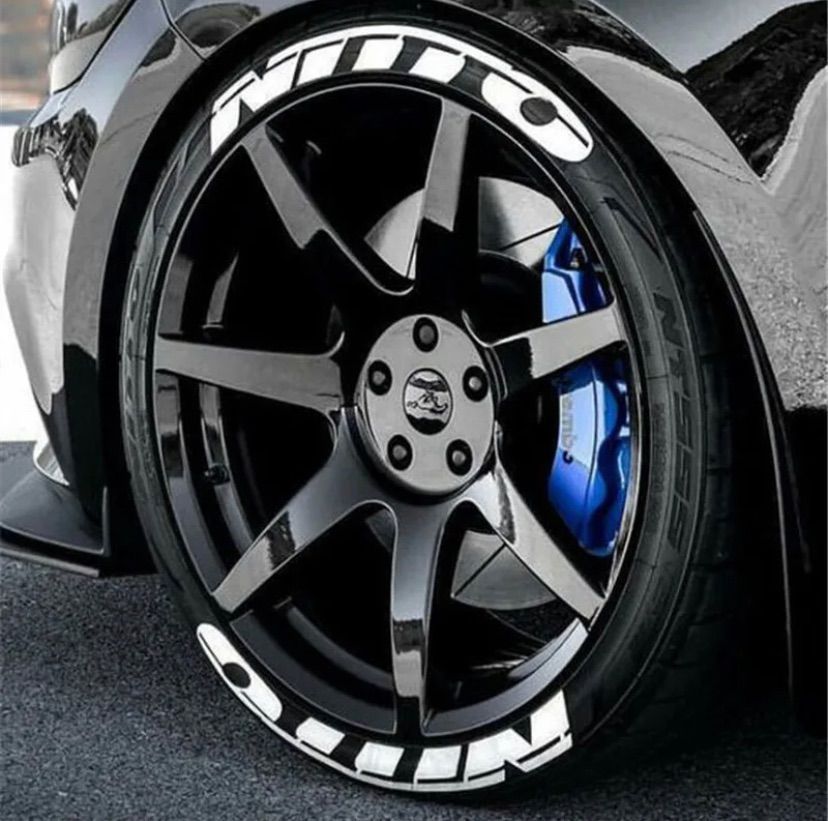 NITTO ニットータイヤ　タイヤステッカー　1台分4枚　3D ホワイトレターa