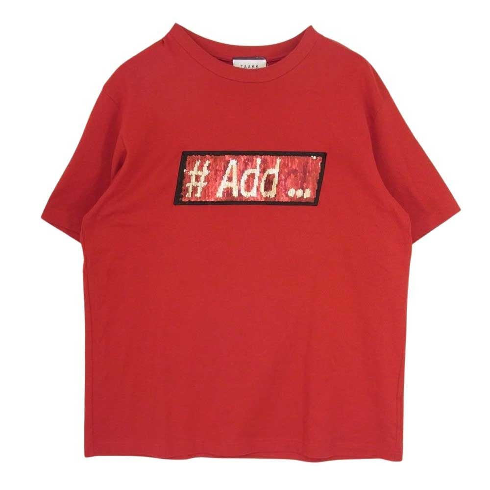 ターク TAAKK 19AW TA19AW-JR031 スパンコール クルーネック Ｔシャツ レッド系 2【中古】