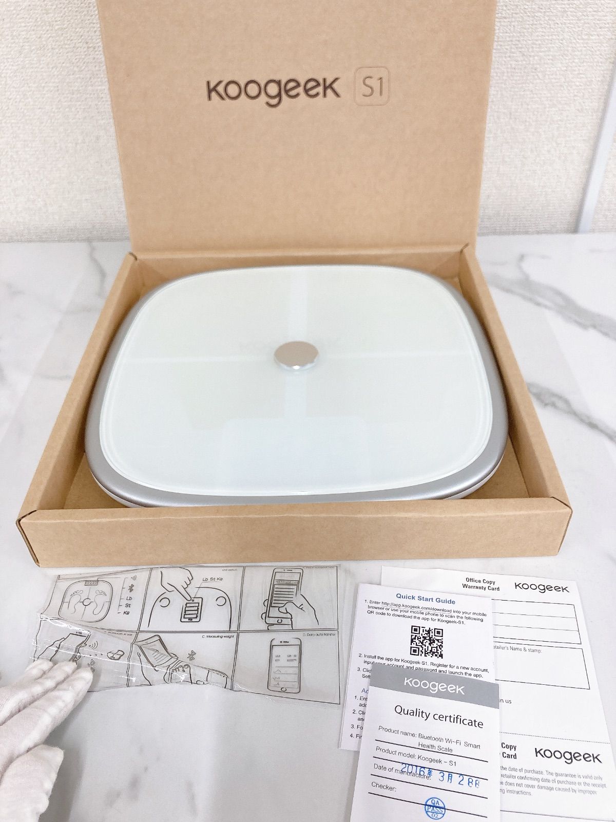 ！Koogeek Bluetooth Wifi Body Statistics Smart Scale Unboxing【通電未確認】【電化製品】