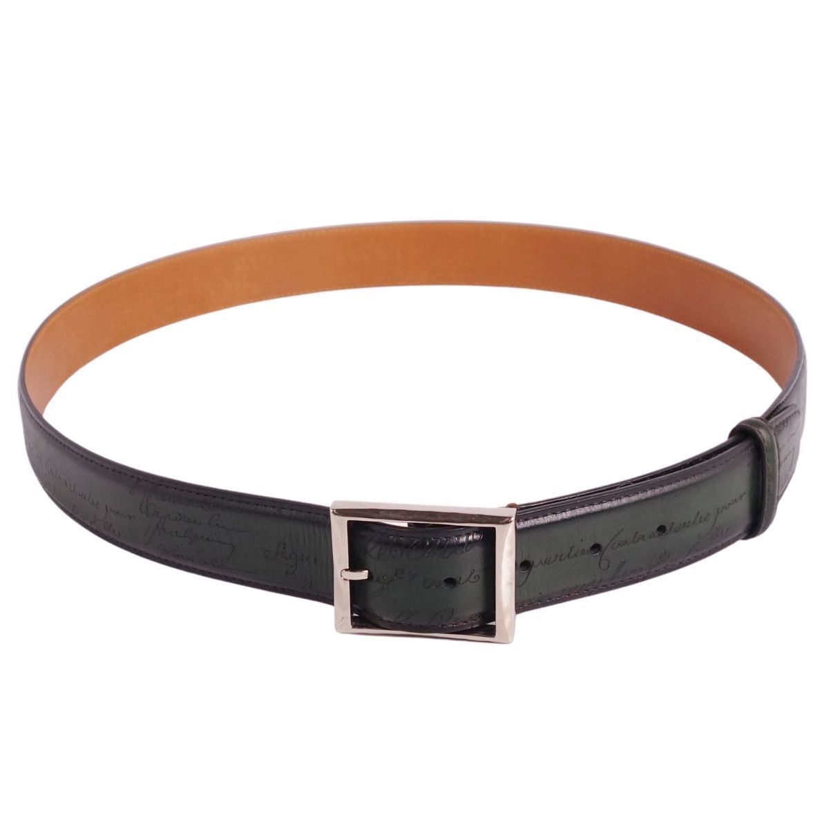 美品 ベルルッティ Berluti ベルト レザーベルト バックル  