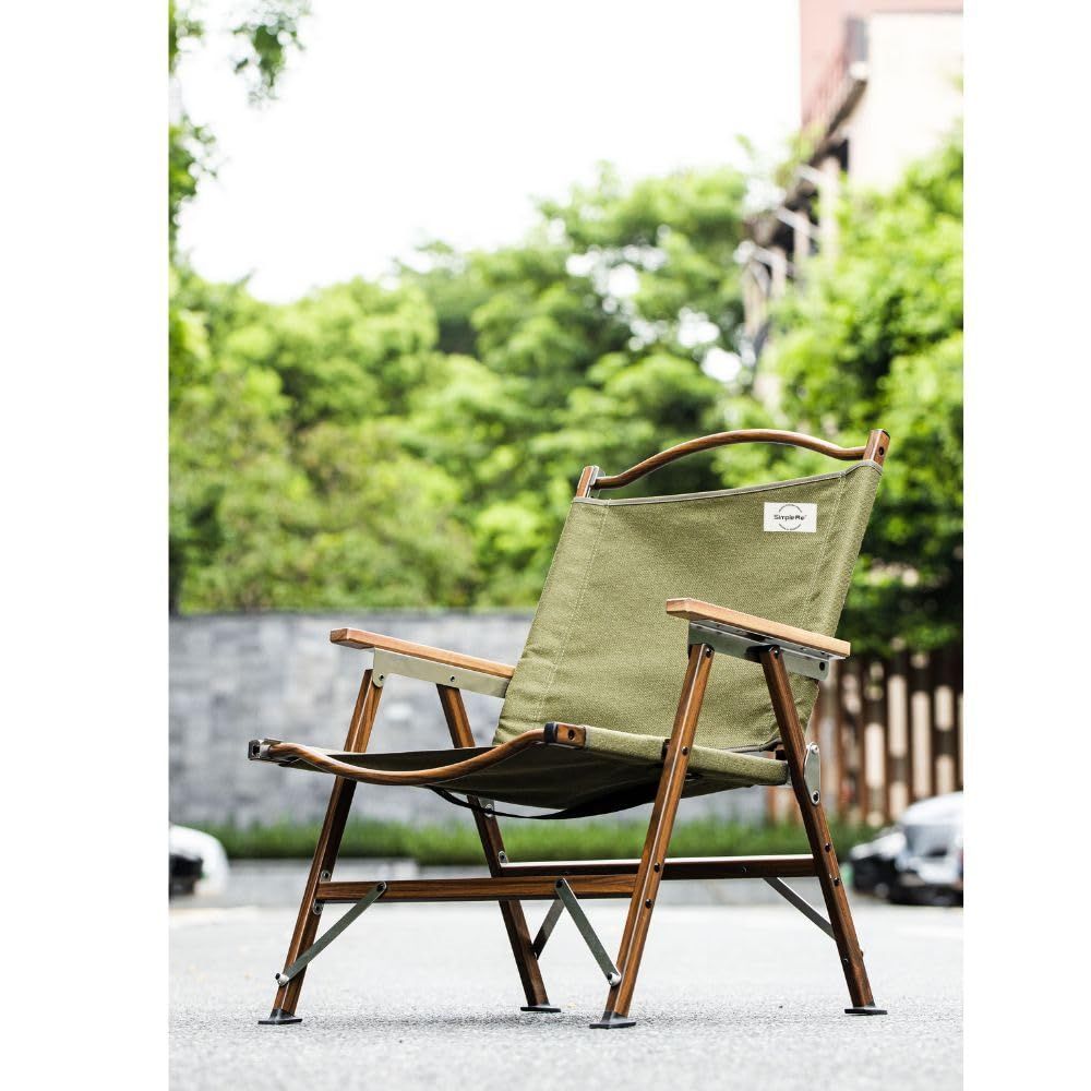 シンプルミー Simpleme カーミットチェアキャンプ チェア軽量 アルミフォールディングチェアウォールナット アームチェア 座面高 31 : 2枚Simplemeキャンプ カーミットチェア (アルミニウム