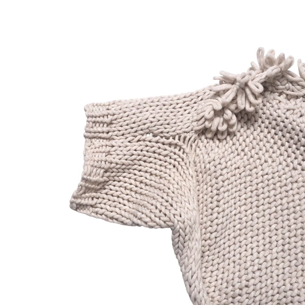BRUNELLO CUCINELLI - Brunello Cucinelli ブルネロクチネリ ニット サイズL ボレロ ショート カーディガン 羽織り フラワーモチーフ イタリア製 ブランド古着【中古】20250501/RA4458 Brunello Cucinelli ブルネロクチネリ ニット サイズL ボレロ