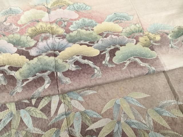 平和屋着物○本場染大島紬 訪問着 辻が花 絞り 松竹梅 暈し染め 仙太